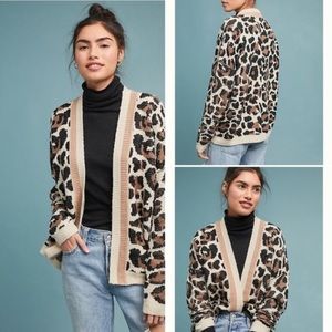 Anthropologie Leopard Cardigan